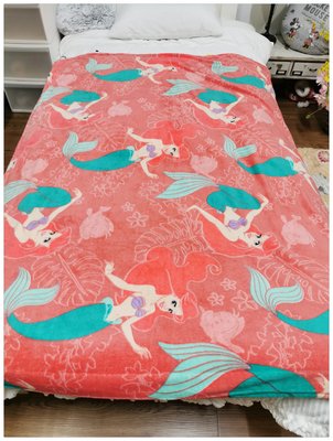 迪士尼公主 美人魚 愛麗兒 Ariel Mermaid 法蘭絨毛毯  空調被辦公室休閒被冷氣房 幼稚園 午睡毯 交換禮物