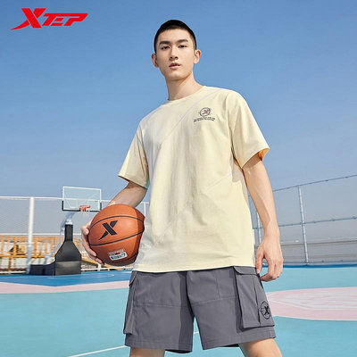 林書豪同款 東方鳶起系列 純棉透氣運動短袖T恤 23夏季新款 籃球男T 寬鬆休閒短袖上衣