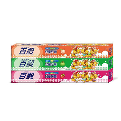 百齡 兒童牙膏-草莓+青蘋果+水蜜桃(50g*3入組)