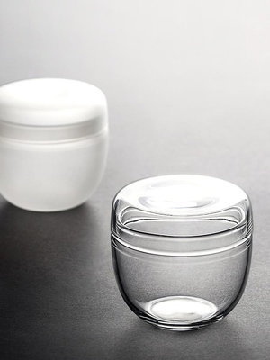 九土日式手工透明玻璃茶葉罐茶倉迷你便攜茶葉儲存罐小號茶道配件~小滿良造館