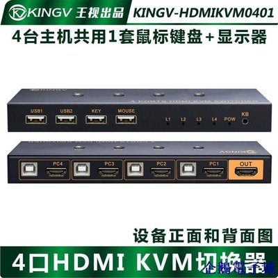 溜溜雜貨檔【2023新款】kvm切換器HDMI三四六進一出6口4K多電腦共1套鍵盤滑鼠顯示器usb3 ZDLT
