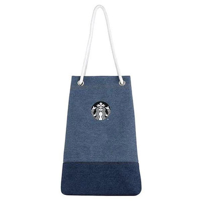 星巴克 丹寧抽繩隨行提袋 Pure Denim Togo Drink Bag adjustable Starbucks