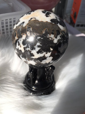天然斑馬石球，560克，7.2厘米。 水晶 擺件 原石【紫竹齋】3064