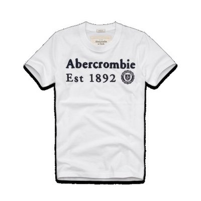【海鷗麋鹿】 Abercrombie & Fitch A&F 刺繡貼布短袖TEE (Size:L)