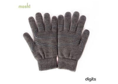 【菁驊數位】moshi Digits 電容式觸控防滑手套 深灰色-ZC