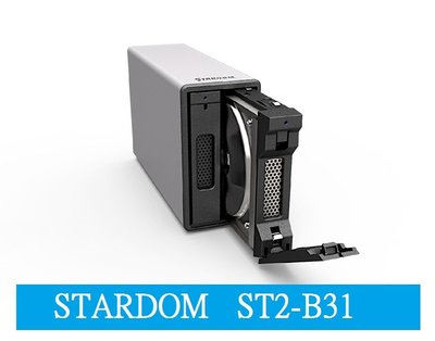 詢價有優惠【STARDOM 銳銨】ST2-B31-B (3.5/ 2.5吋 USB3.1 雙層 磁碟陣列設備)