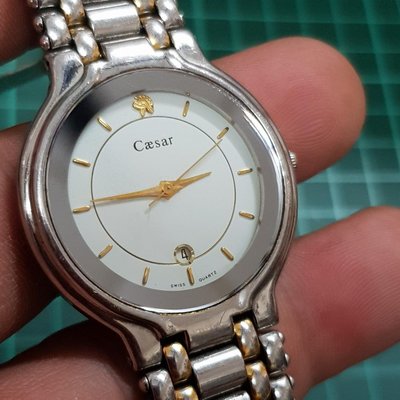 水晶玻 Caesar 凱撒 不銹鋼 石英錶 零件料件～ C03