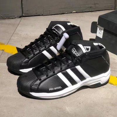 【100%正品】Adidas Pro Model 2G 男子復古經典貝殼頭耐磨實戰籃球鞋 FW3670 可開發票