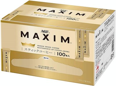 【日本限定】日本AGF MAXIM 奢華嚴選濃郁金爵無糖黑咖啡 隨身包 盒/100本入 AGF黑咖啡