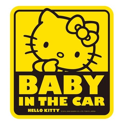 【翔浜車業】SEIWA KT341 HELLO KITTY BABY IN THE CAR 貼紙(一組二張)(日本製)