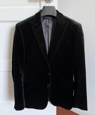 日本品牌comme ca men mode collection黑色天鵝絨西裝外套修身款s號 dsquared風格
