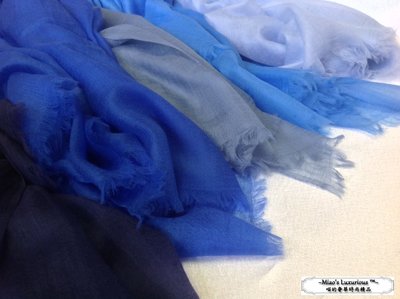 優雅風韻首選-100% cashmere 藍色系列多色選300支紗pashmina Shahmina 喀什米爾圍巾披肩