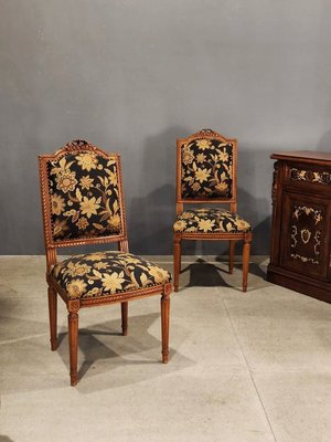 19世紀 法國 高品質 胡桃木 深邃雕刻 路易十六 單椅 餐椅 書桌椅  BD31-S ⚜️卡卡頌 歐洲古董⚜️✬