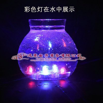 現貨 小型迷你圓形七彩變色DIY斗魚燈魚缸草缸燈防水造景裝飾LED照明燈