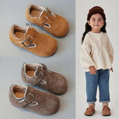 【小點點】棉鞋兒童美拉德2024勃肯刷毛皮鞋寶寶女童鞋網紅豆豆男童新鞋子