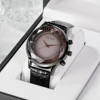 熱銷 GUOU韓版大錶盤女士手錶腕錶皮帶女錶時尚潮流學生腕錶時裝錶127 WG047