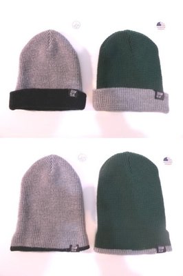 Brixton beanie毛帽,雙層雙色(灰x綠 &amp; 灰x黑)dickies,levis,dc,vans