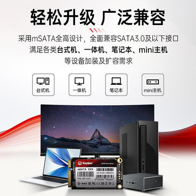 全新金勝維 mSATA固態硬碟512G 1TB 2TB 桌機筆電SSD固態硬碟