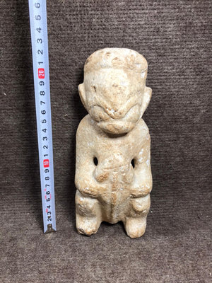 【二手】 鈣化男祖神像，略有殘缺，1424 紅山文化 古玩雜項【九州拍賣】