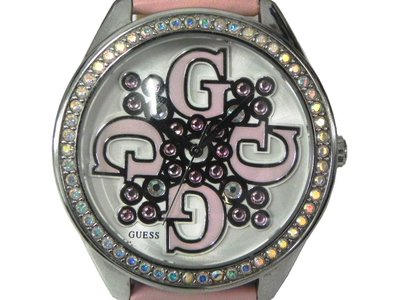 石英錶 [GUESS I90214L1] GUESS 圓型[大錶徑]潮錶[粉紅鑽面]中性/時尚錶