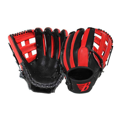 棒球帝國- BRETT HURRICANE 全牛皮棒球手套 BR-HA-1200 內野手用 黑紅