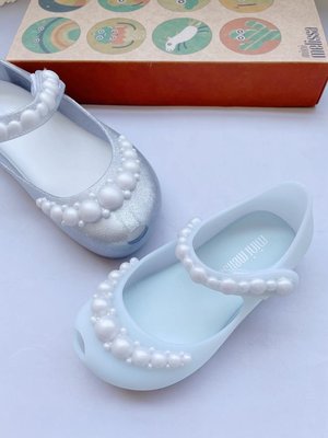 新款推薦 2023新款梅麗莎童鞋mini melissa珍珠款兒童涼鞋女童果凍鞋公主鞋 可開發票