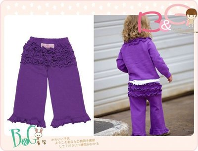 【B& G童裝】正品美國進口RuffleButts Purple Sweater Knit RuffleCrawler 紫色針織長褲2yrs