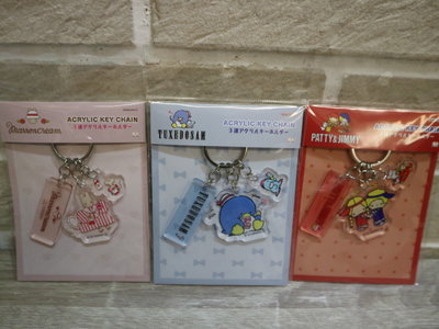 婕的店日本精品~日本帶回~Sanrio 兔媽媽 山姆企鵝 patty&amp;Jimmy造型壓克力鑰匙圈(日本製)