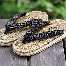 日本代購 純手工天然竹皮編織按摩健康草鞋男士室內外木屐拖鞋