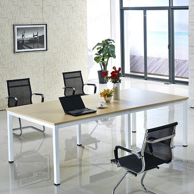 下殺-現代簡約辦公桌辦公室大小型會議桌長桌洽談桌接待培訓桌椅組合*