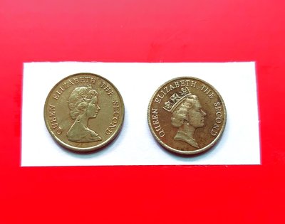 【有一套郵便局) 香港1983.1989年1毫銅幣2枚合拍共86元(43)