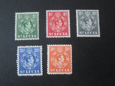 【雲品五】聖盧西亞St Lucia 1943 Sc 110,113-5,117-8 MH 庫號#BP13 71434