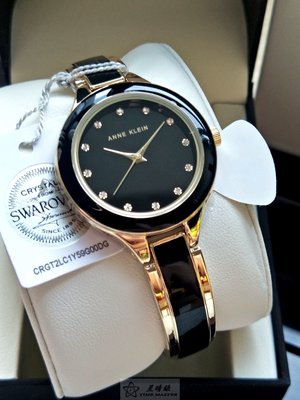 Anne Klein手錶時尚精品錶款，編號:AN00275,黑色錶面金黑色金屬錶帶款