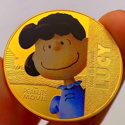 現貨熱銷-【紀念幣】4款紐埃新西蘭史努比卡通牙仙子鍍金紀念幣 兒童幣金幣硬幣紀念章