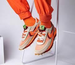 【代購】CLOT x Sacai x Nike LDV Waffle 米白橙時尚百搭運動慢跑鞋 男女鞋