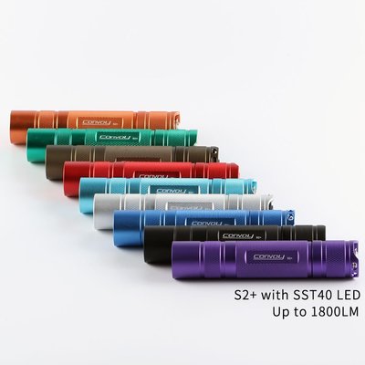 彩色 Convoy S2+luminus sst40，紫銅DTP板，高達1800lm 18650小直筒