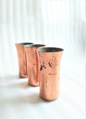 老物-老銅件-日本Kansai紅銅調酒杯/小小杯(內部鍍錫)單個250元