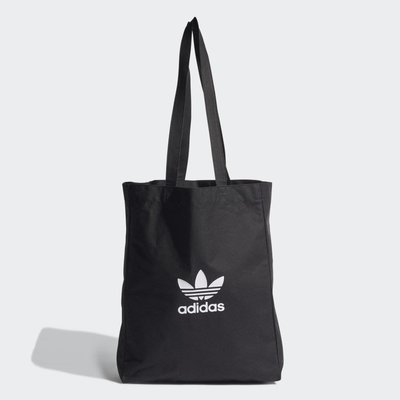 Adidas Originals 愛迪達黑色側背包 手提袋帆布手提包 三葉草愛迪達黑色購物袋 H64170