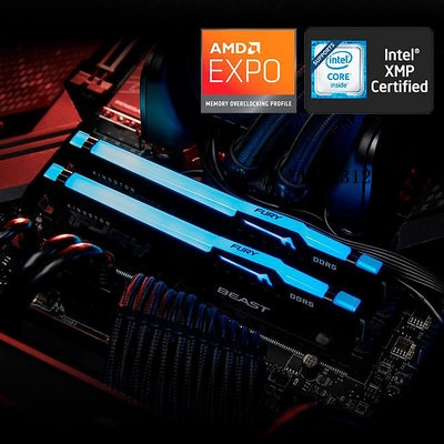 內存條金士頓AMD EXPO超頻DDR5 5200/6000 32/64G臺式機內存電競RGB燈條記憶體