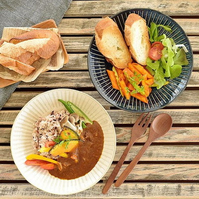 日本製 美濃燒陶瓷 撥水十草餐盤 義式料理 咖哩餐盤 菜盤 廚房餐具 盤子 義式 義式餐館