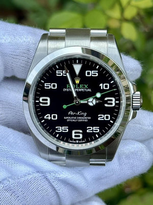 勞力士 ROLEX 型號126900 空中霸王 Air-King 黑色面盤 錶徑40mm 3230機芯 2023/OCT綠卡 (未使用新