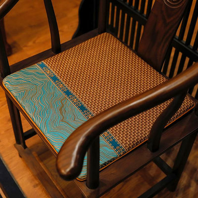 中式紅木沙發坐墊實木圈椅茶椅墊夏季涼席坐墊透氣藤竹席椅墊夏天
