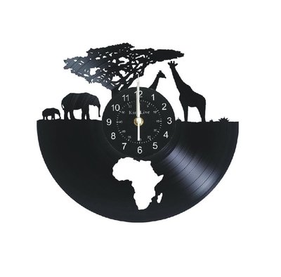 壁鐘3D鏤空兒童禮物黑膠唱片掛鐘創意藝術造型掛鐘藝術掛鐘