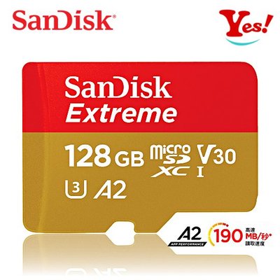【Yes！公司貨】SanDisk Extreme 190MB V30 A2 microSD 128G 128GB 記憶卡