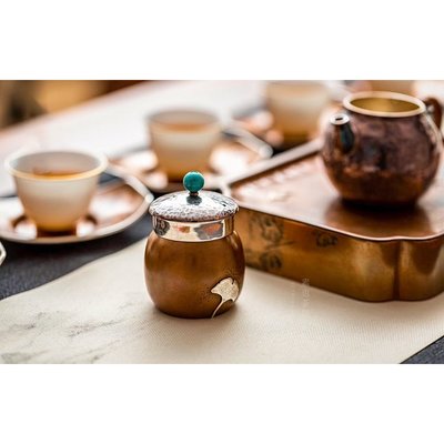 現貨 臻寶堂蓋置蓋托純銅銀杏葉紫砂茶壺蓋托日式茶具配件零配創意擺件正品促銷