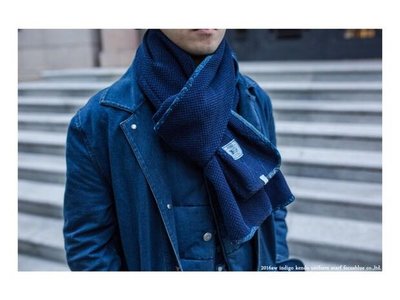 focusblue kendo scarf 日本植物染靛青藍染 劍道服刺子面料 圍巾