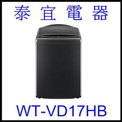 【泰宜電器】LG 樂金 WT-VD17HB 變頻洗衣機 17KG 【另有 NA-V170NMS 】