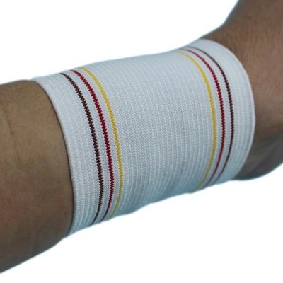 護腕 鬆緊帶護腕 運動護腕 (白色)/一袋12小包入(一小包2個)(定35) 鐵人牌護腕-光