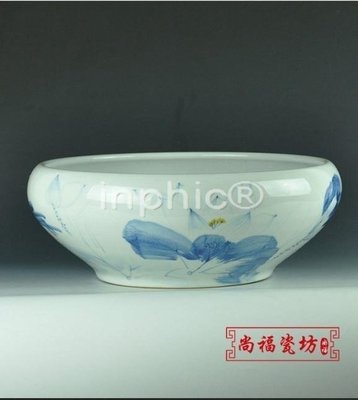 INPHIC-青花瓷 景德鎮手工繪畫 陶瓷器 烏龜缸 荷花缸睡蓮碗 擺飾金魚缸