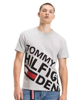 Tommy Hilfiger 湯米短袖 t恤 上衣 現貨 斜LOGO